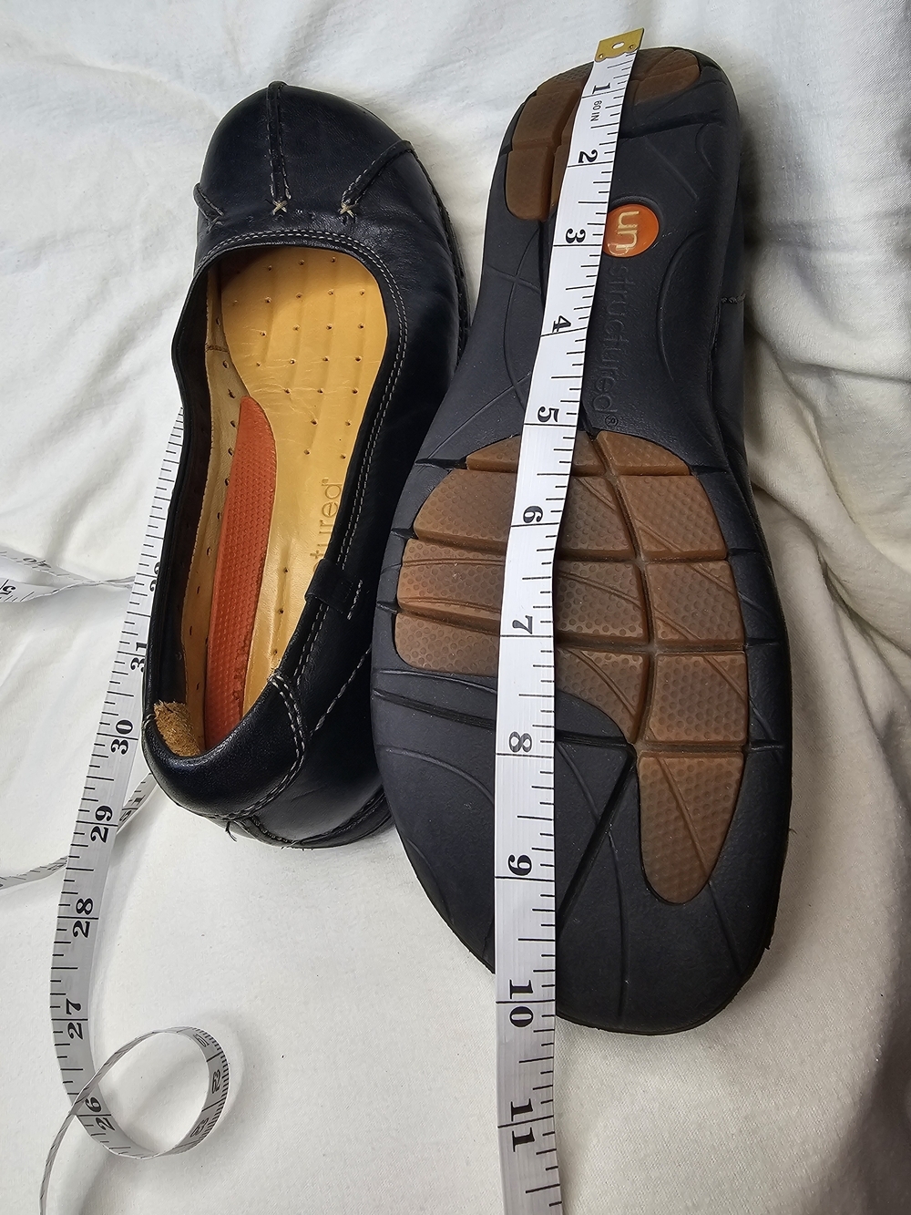Y2K Clarks Unstructured Flat Shoes Rosily Brown Ballet Leather Loafer Slip On - Picture 15 of 16